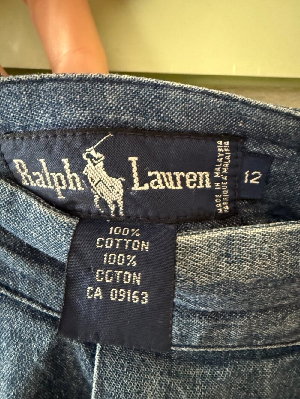 Polo Ralph Lauren | Vintage 90s Pleated Denim Maxi Skirt | Size 12 - Picture 6 of 9